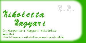 nikoletta magyari business card